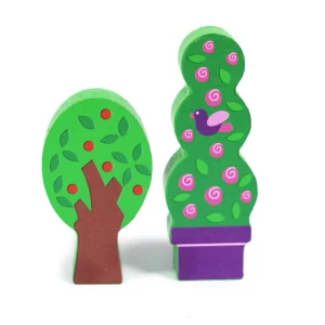 Wooden Small World Tree Set. 4Pcs