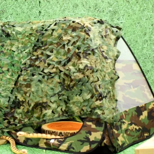 Woodland Green Camouflage Den Netting Fabric